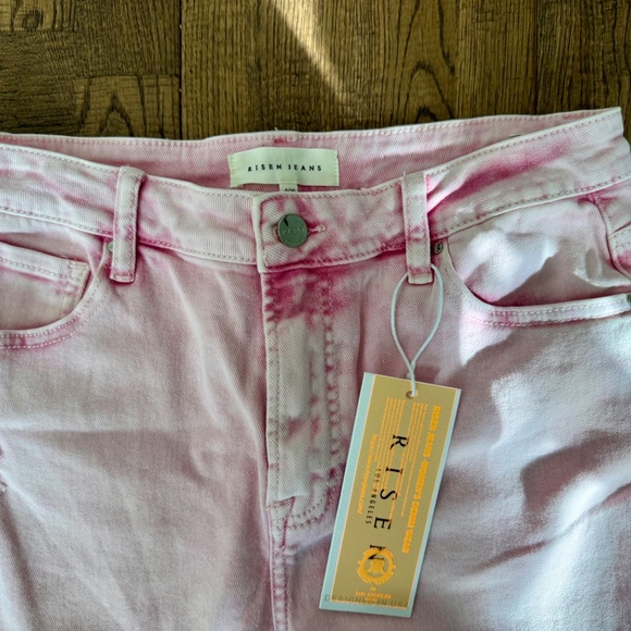 NWT Risen Pink Acid Wash High Waist Skinny Jeans Women's Size 9 29 - Picture 3 of 11